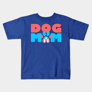 Puerto Rico Dog Mom Flag Pet Paw Boricua Kids T-Shirt